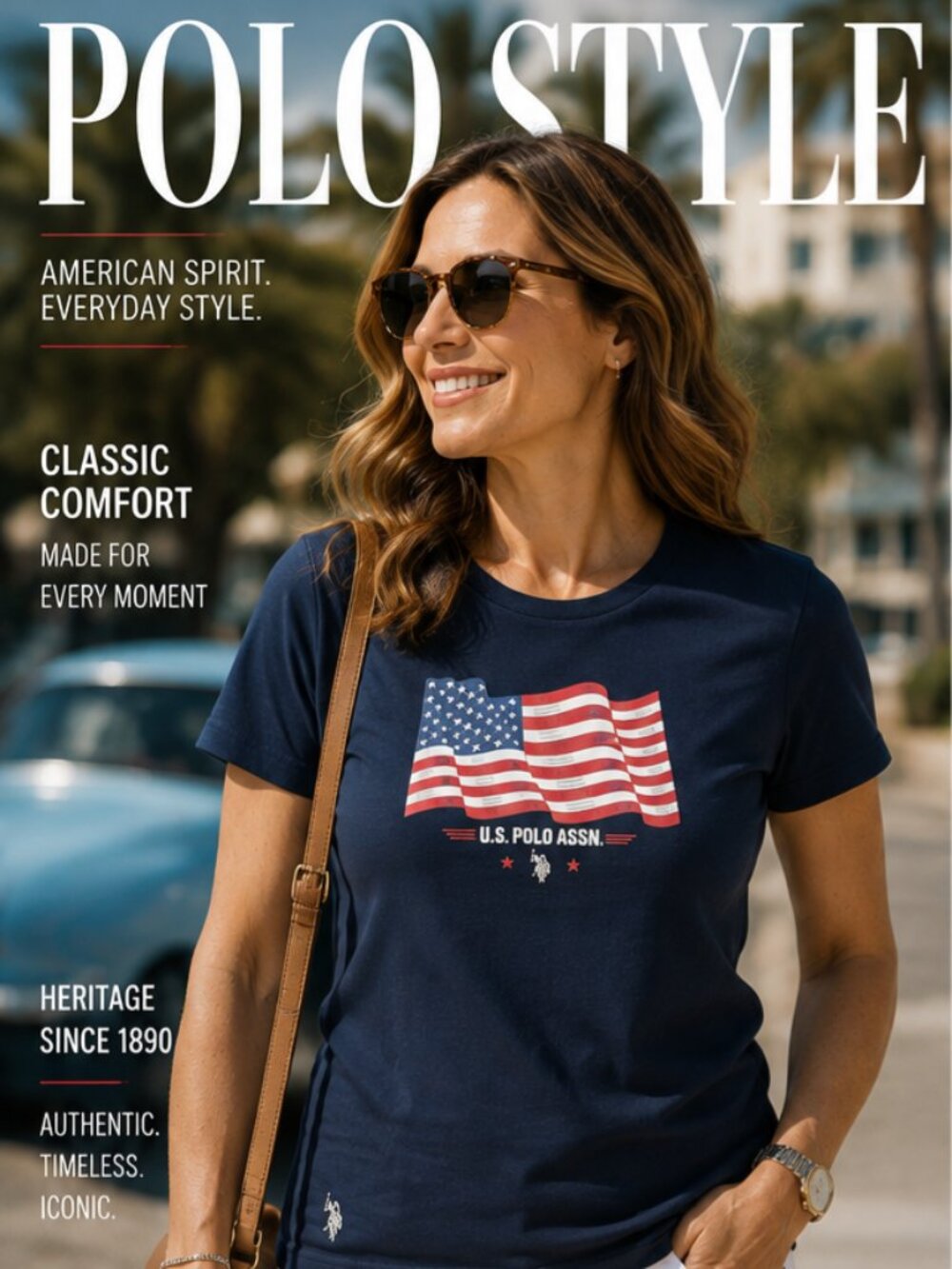 U.S. Polo Assn. Flag Tee Navy S NWT